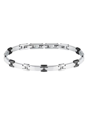 BRACCIALE ACCIAIO PARTICOLARI PVD NERO MOTOWN UOMO MORELLATO 