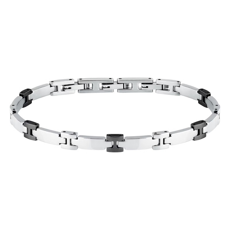 BRACCIALE ACCIAIO PARTICOLARI PVD NERO MOTOWN UOMO MORELLATO 