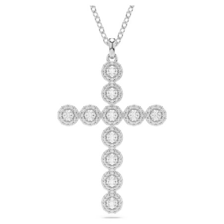 COLLANA INSIGNE PENDENTE CROCE BIANCA DONNA SWAROVSKI 