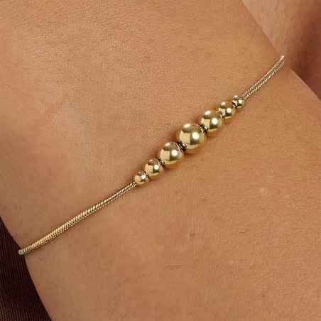 BRACCIALE SFERE ACCIAIO PVD ORO DONNA BROSWAY PERFECT