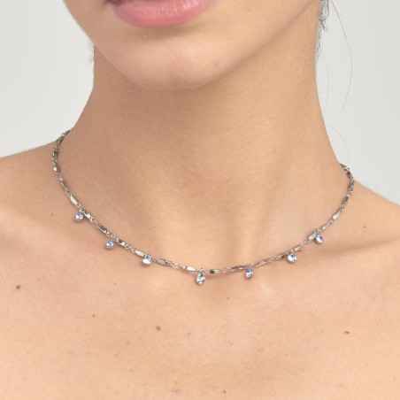 COLLANA CON CRISTALLI AZZURRI PENDENTI DONNA BROSWAY SYMPHONIA