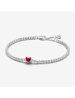 BRACCIALE TENNIS CUORE ROSSO M20 DONNA PANDORA TIMELESS