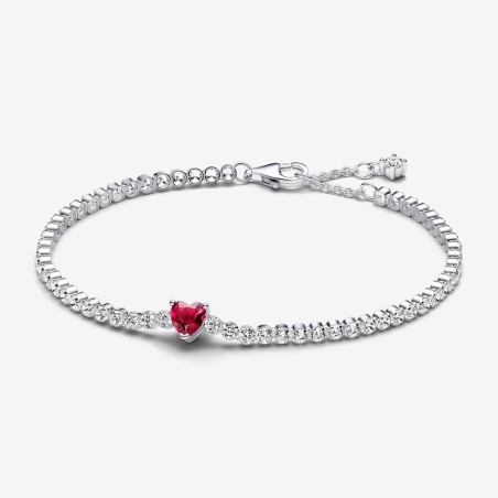 BRACCIALE TENNIS CUORE ROSSO M20 DONNA PANDORA TIMELESS