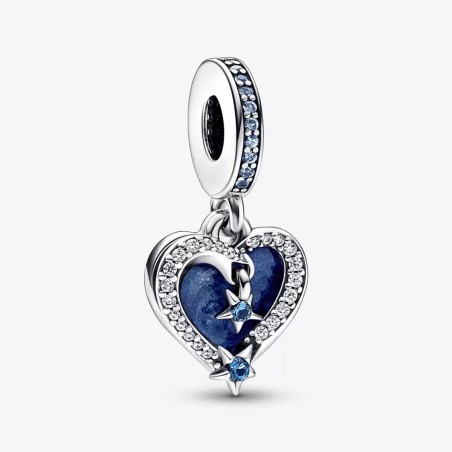 CHARM PENDENTE CUORE E STELLE BLU PANDORA MOMENTS 792356C01 PANDORA