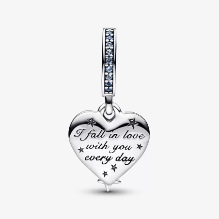 CHARM PENDENTE CUORE E STELLE BLU PANDORA MOMENTS