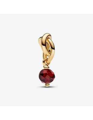 CHARM PENDENTE CERCHIO ETERNO ROSSO SCURO GENNAIO PANDORA 763462C01 PANDORA