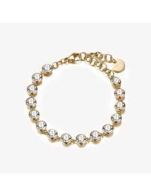 BRACCIALE SYMPHONIA COLOR ORO E CRISTALLI BIANCHI DONNA BROSWAY BYM78 BROSWAY