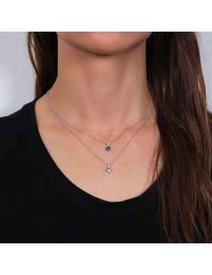 COLLANA PUNTO LUCE VERDE DONNA AMEN 