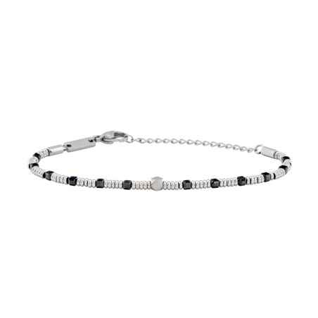 BRACCIALE ACCIAIO E SPINELLO NERO PRIAM UOMO BREIL  TJ3649 BREIL