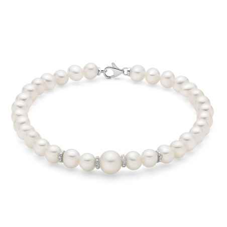 BRACCIALE PERLE DISTANZIALI DIAMANTI DONNA MILUNA  PBR3551 MILUNA