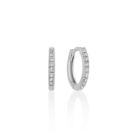 ORECCHINI CERCHIO DIAMANTI ORO BIANCO 10MM DONNA MILUNA I DIAMANTI ERD2921 MILUNA