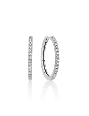 ORECCHINI CERCHIO DIAMANTI ORO BIANCO 18MM DONNA MILUNA I DIAMANTI ERD2947 MILUNA