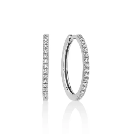 ORECCHINI CERCHIO DIAMANTI ORO BIANCO 18MM DONNA MILUNA I DIAMANTI ERD2947 MILUNA