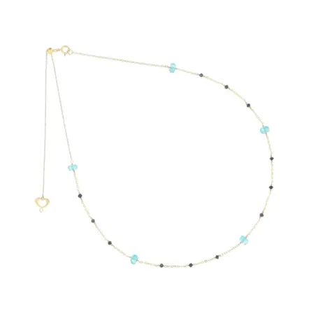 COLLANA 18KT APATITE E DIAMANTI NERI PIETRE PREZIOSE DONNA MAMAN ET SOPHIE 