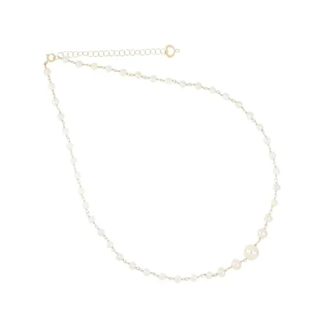 COLLANA ROSARIO 18KT PERLE ONDA BIANCA DONNA MAMAN ET SOPHIE AURUM