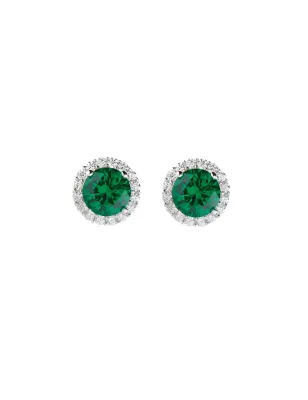 ORECCHINI DIAMOND ZIRCONE TONDO VERDE DONNA AMEN  ELUBOBBVZ AMEN