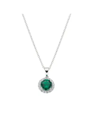 COLLANA DIAMOND ZIRCONE TONDO VERDE DONNA AMEN  CLLUBOBBVZ AMEN