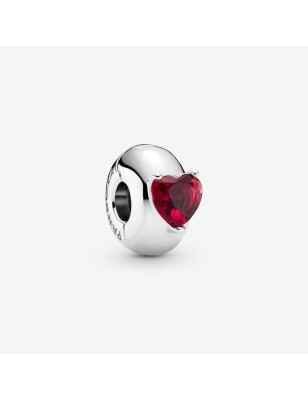 CHARM CLIP SOLITARIO CUORE ROSSO DONNA PANDORA