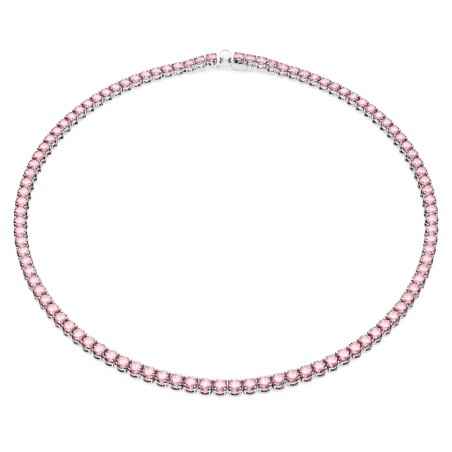 COLLANA TENNIS ROSA PLACCATO RODIO DONNA SWAROVSKI 