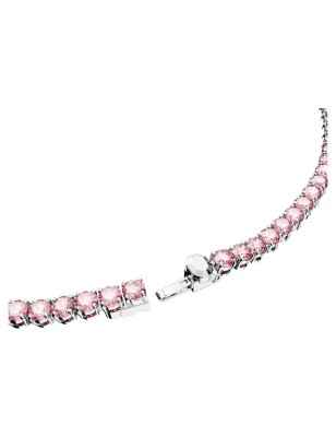 COLLANA TENNIS ROSA PLACCATO RODIO DONNA SWAROVSKI 