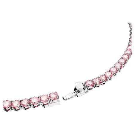 COLLANA TENNIS ROSA PLACCATO RODIO DONNA SWAROVSKI 