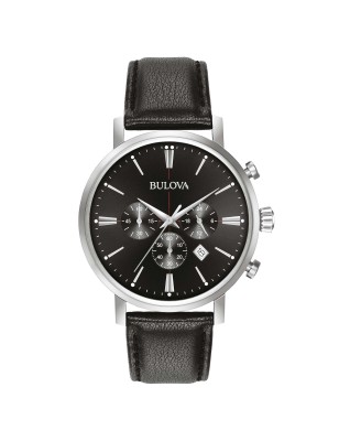 OROLOGIO CRONO PELLE NERA UOMO BULOVA AEROJET 96B262 BULOVA