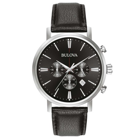 OROLOGIO CRONO PELLE NERA UOMO BULOVA AEROJET 96B262 BULOVA