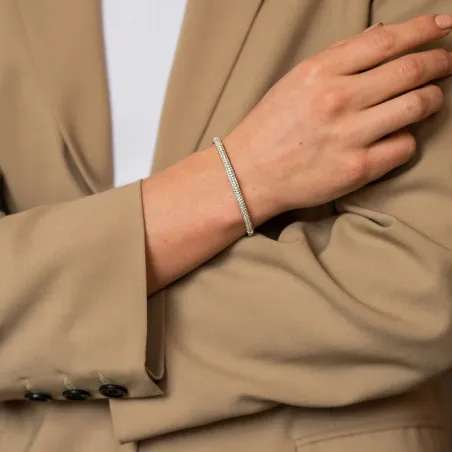 BRACCIALE RIGIDO CON ZIRCONI BIANCHI DONNA TI SENTO 