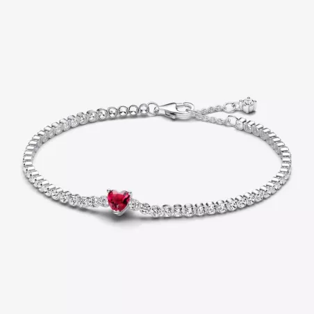 BRACCIALE TENNIS CON CUORE ROSSO DONNA PANDORA  590041C02-16 PANDORA