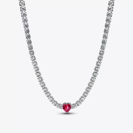 COLLANA CHOKER CON CUORE E PUNTI LUCE DONNA PANDORA 