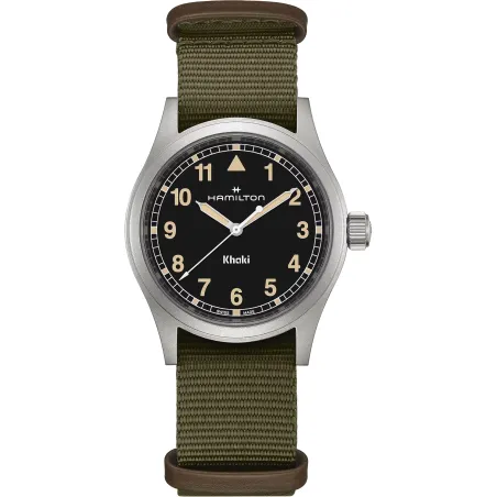 OROLOGIO AL QUARZO NATO VERDE MILITARE 38MM UOMO HAMILTON KHAKI H69401930 HAMILTON