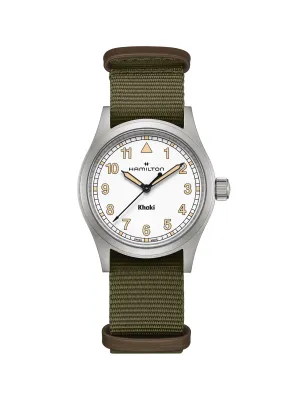 OROLOGIO NATO MILITARE QUADRANTE BIANCO 38MM UOMO HAMILTON KHAKI