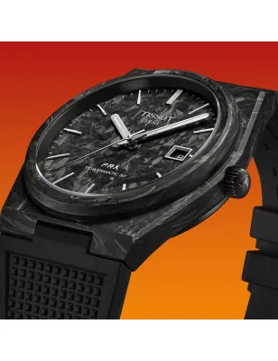 OROLOGIO POWERMATIC 80 40MM CARBON TOTAL BLACK UOMO TISSOT PRX AUTO