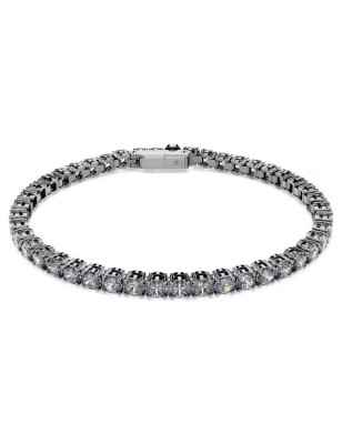 BRACCIALE MATRIX TENNIS PLACCATO RUTENIO XL UOMO SWAROVSKI 