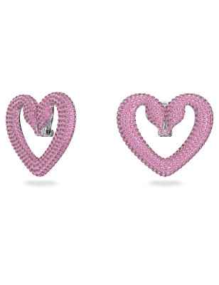 ORECCHINI CLIP UNA CUORE GRANDI ROSA DONNA SWAROVSKI 