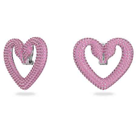 ORECCHINI CLIP UNA CUORE GRANDI ROSA DONNA SWAROVSKI 