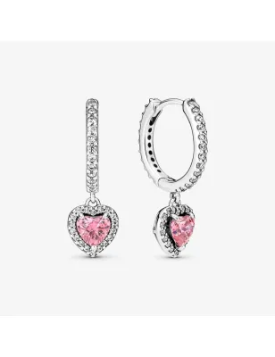 ORECCHINI CERCHI CUORI ROSA DONNA PANDORA 