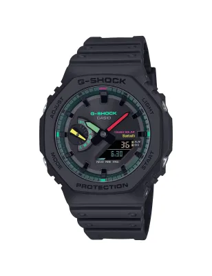 OROLOGIO FULL BLACK CON DETTAGLI FLUORESCENTI UOMO CASIO G-SHOCK GA-B2100MF-1AER Casio