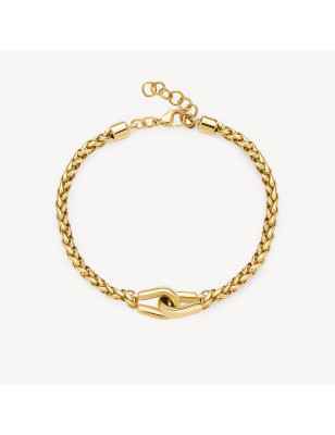 BRACCIALE CATENA SPIGA ACCIAIO PVD ORO KNOCKER UOMO BROSWAY 