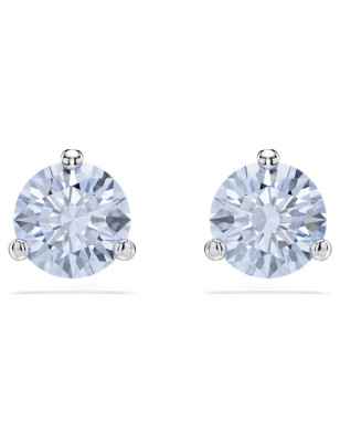 ORECCHINI A LOBO SOLITAIRE ROUND BLU DONNA SWAROVSKI 