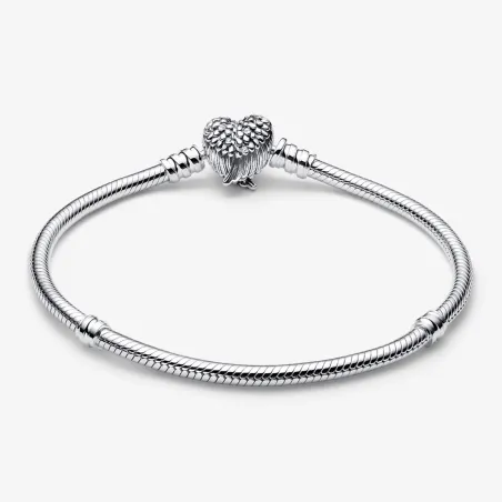 BRACCIALE CHIUSURA A CUORE E ALI D'ANGELO 20CM DONNA PANDORA 