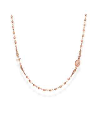 GIROCOLLO ROSARIO UNISEX ARGENTO ROSE' AMEN