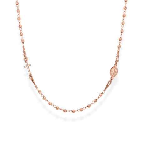 GIROCOLLO ROSARIO UNISEX ARGENTO ROSE' AMEN