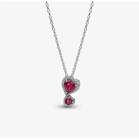 Collana doppi cuori rossi Donna Pandora 