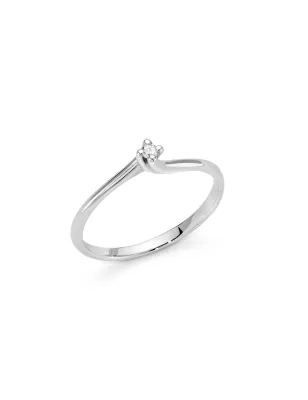 SOLITARIO IN ORO BIANCO E DIAMANTE 0.04 CT DONNA MILUNA I DIAMANTI LID3246-004G7 Miluna