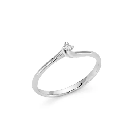 SOLITARIO IN ORO BIANCO E DIAMANTE 0.04 CT DONNA MILUNA I DIAMANTI LID3246-004G7 Miluna