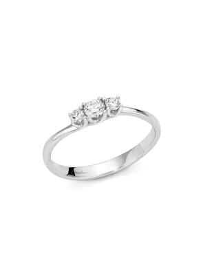 Anello TRILOGY ORO BIANCO DIAMANTI 0.26 CT DONNA Miluna I Diamanti