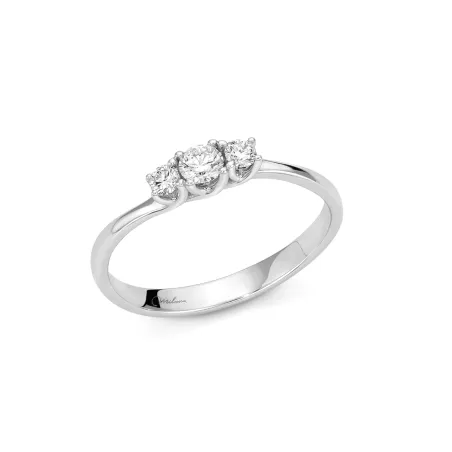 Anello TRILOGY ORO BIANCO DIAMANTI 0.26 CT DONNA Miluna I Diamanti