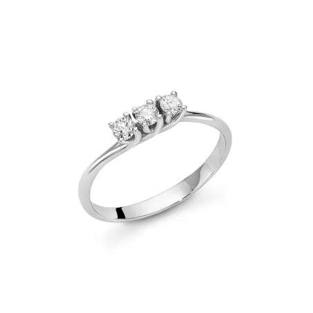 Anello TRILOGY ORO BIANCO DIAMANTI 0.24 CT DONNA Miluna I DIAMANTI