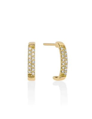 Orecchini SEMICERCHI IN ORO GIALLO E DIAMANTI 0.09 CT DONNA Miluna 